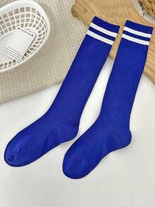 1 Pair Kids Summer Football Socks, Moisture-Wicking Breathable, Striped Knee-High Socks, Sports Socks, Suitable For 8-14 Years Ol, First Day Of School - Multicolor - View 13