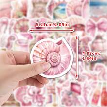 50張粉色夏季貼紙，季節性卡通可愛海灘熱帶貼紙，大宗乙烯基防水貼紙，適用於水瓶、電腦、筆記型電腦、手機、行李箱、筆記本、冰箱 - 7 - 查看 9