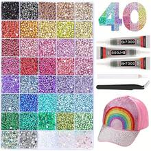 Set Dekorasi DIY 40 Buah Rhinestone Resin Datar Berwarna Campuran, Dilengkapi dengan Pinset, Pena Titik, Lem B7000, Cocok untuk Perhiasan DIY Buatan Tangan, Casing Ponsel, dan Dekorasi Kerajinan Rhinestone DIY Lainnya - MultiWarna - View 1