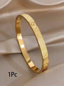 1Pc/2pcs Luxuy Zirconia Hollow Engraved Bangle Bracelet,Stainless Steel Jewelry Set For Women,Daily/Boho/Party/Wedding,Mom Gifts,Valentine Birthday - Multicolor - View 10