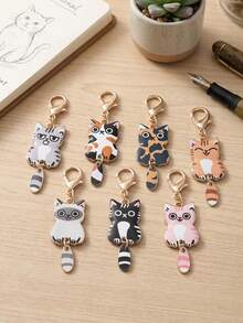 7/5/1pc-Cat Keychain (Wagging Tail), Cat Bag Charm, Cute Cat Key Chain, Kitten Key Ring, Women's Cat Accessory, Car Key, Handbag, Women's Gift DIY Handmade, Suitable As Birthday Gift, Party Favor, Back To School Gift, Classroom Reward, Halloween Gift, Christmas Gift, Bridal Shower Favor, Etc. - Multicolor - View 4