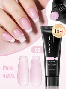 PEACECOLOR 16ML 聚甲酸甲酯指甲延長膠，UV LED 固化建構膠，適用於指甲延長與法式美甲，快速定型硬膠，美甲沙龍與居家 DIY 使用 - 彩色 - 查看 10