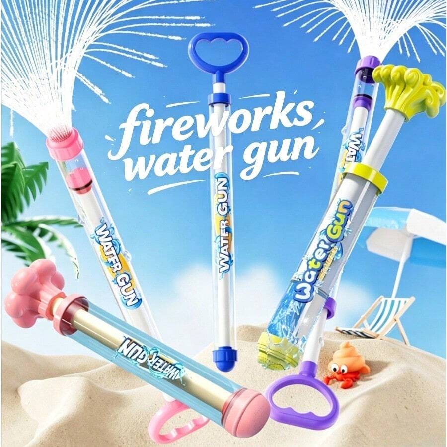 Available In 1-Pack Or 3 Packs Fireworks-Style Pump Water Guns With Large Water Capacity, Ideal For Water Fights On Beaches, By Pools And Other Outdoor Spaces In Summer