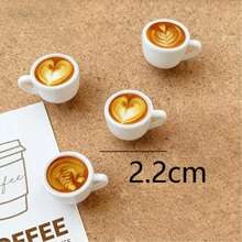 15/20pcs Coffee Cup Decorative Push Pins, Cute Latte Art Coffee Cup Shaped Thumb Tacks, Random Styles, For Bulletin Board, Desk Decor And Cork Board Accessories, Pins, Room Decor, Thumb Tacks - A - View 2