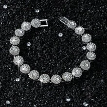 1 Set Collar y Pulsera de Hombre con Cadena de Diamantes Redondos de Cristal - Estilo A - Ver 17
