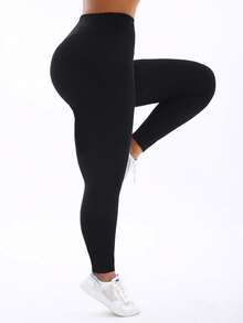 3packs Spring Summer Women Plus Size Black Leggings With Polka Dot Pattern Printed Legging Molded Hip Lifting Yoga Tights Outdoor Sports Vacation Fall - Multicolor - View 3