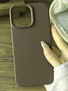 高級棕色 TPU 混合液態矽膠手機殼 - 抗黃變柔軟保護，相容於 Apple 手機 - 棕色 - 查看 2