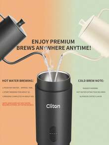 CLITON Portable Espresso Machine, Beige, Black, Green Options; Single Unit Or Gift Set With 1800mAh Grinder And 500mAh Milk Frother, Rechargeable Coffee Set, Suitable For Travel, Camping, Office And Kitchen, Perfect Holiday Gift, Easily Brew Lattes And Cappuccinos - Multicolor - View 10