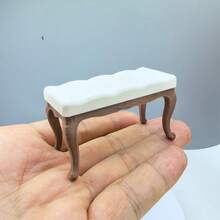 Bangku Kepala Ranjang Ukir Baru untuk Model Rumah, Bangku Panjang Realistis, Model Furnitur Miniatur, Ornamen Bangku Mini untuk Rumah Peri, Cocok untuk Dekorasi Rumah Mini Skala 1:12 (Bahan Plastik Keras) - Bangku samping tempat tidur - View 9