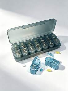 2 Times/Day Pill Organizer AM PM 7-Day Pill Box, 2 Doses Per Day 7-Day Travel Pill Organizer For Medication, Vitamins, Fish Oil Supplements - View 14
