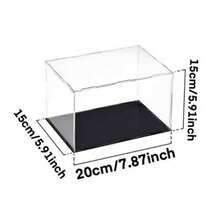 壓克力收藏展示盒 透明收納盒，模型玩具收納展示盒，收藏品/球鞋/建築模型透明展示盒，高透明度盒，黑色底座，壓克力材質，耐用且防污，適合展示收藏品、模型雕塑 - 無色 - 查看 11