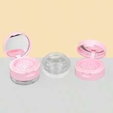 1pc Mini Portable Powder Compact And Honeycomb Puff Box, Built-In Mirror, Puff, Sifter And Sponge Holder - 3g Compact Container For Loose Powder, Makeup Tools, Travel, Home, Fashionable Round Design, Suitable For Loose Setting Powder, Mineral Powder, Blush Powder, Etc., Prevents Powder Leakage While Evenly Distributing Powder - Multicolor - View 6