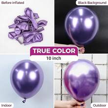 80Pcs 10inch Purple Metallic Latex Balloons Round Balloons For Birthday Wedding Anniversary Graduation Party Decorations - View 4