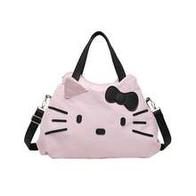 MINISO Sanrio Hello Kitty 蝴蝶結收納袋，可愛大容量旅行收納包，便攜式單肩手提包，適用於化妝品、盥洗用品及日常使用 - 彩色 - 查看 12