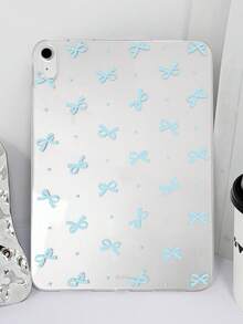 1pc TPU Soft Shell Light Blue Bow & Polka Dot Pattern Painted Tablet Case Compatible With IPad Mini1/2/3/Mini4/Mini5/Mini6/Mini7/Air/Air2/9.7/10.2/10.5/Air4/Air5/10.9/Pro 11 Inch/10th Gen/Air 11-In.(M2)-2024/Pro11-In.(M4)-2024/Air 11-Inch (M3) 2025/Pad (A16) 11 Inch 11th Generation 2025 Models Compatible With Samsung A7/A8 Models Lightweight Ultra-Thin Soft Shell Aesthetic/Personalized/Creative/Cute TPU Tablet Protective Single Case Transparent Tablet Case No Pen Slot Model Product Does Not Include Pen - Baby Blue - View 2