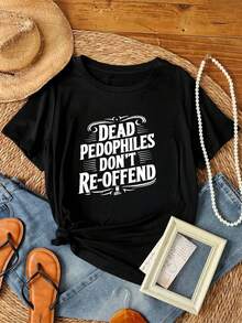 Camiseta de mujer con el estampado "Dead Philes Don't Commit Repeated Abuse" - Camiseta divertida, lavada vintage unisex, moda gráfica suave, elástica, ropa de diseñador - Negro - Ver 1