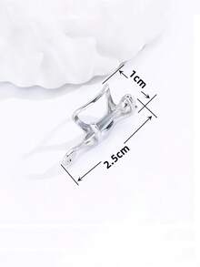 1PC Women's Personalized Cat Decor Ear Cuff Climber Crawler Clip Earring Jewelry Gifts - Silver - View 3