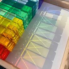 Rainbow Crystal Acrylic Strip Blocks Rectangle Stacking Gem Blocks For Kids 10 Colors Gem Cubes Stacking Educational Sensory Light Learning Toys - Multicolor - View 6