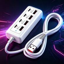 8-Port USB Hub With Fast Charging (4 USB-A + 4 PD Ports) - 25W PD Power Delivery, Compact USB Powered Docking Station, Compatible With MacBook, PC, Tablet, Smartphone - For USB-C Devices, Suitable For Home/Office, Multi-Port USB Hub, Device Charging Station - View 2