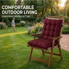 1pc 80cm*40cm PP Cotton Chair Cushion, With Straps For Easy Fixing, Suitable For Most Home Chairs And Outdoor Chairs, Vacuum Compressed Shipping, Please Let It Rest For A While After Receiving To Restore Its Original Shape - 1pc - View 4