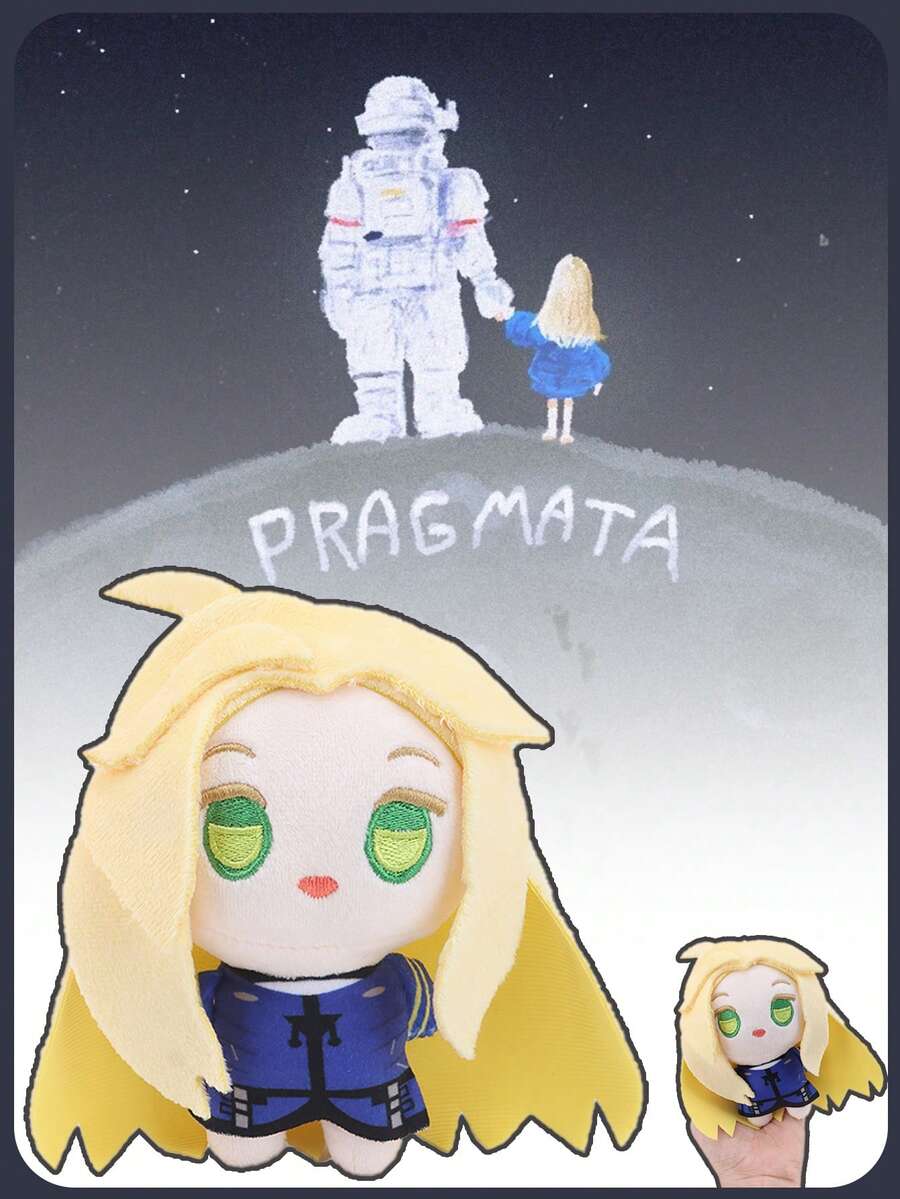 PRAGMATA 絨毛黛安娜娃娃 金髮綠眼女孩絨毛娃娃 創意禮物 兒童生日派對 居家裝飾 女孩房裝飾 遊戲收藏品 - 藍黃 - 查看 1