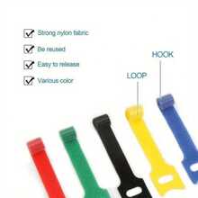 100/50pcs Reusable Hook And Loop Cable Ties, Adjustable Cable Management Straps, Multi-Functional Cable Management Solution, Suitable For Home, Office, Travel, Tablet, Laptop, Electronic Products, Data Center, Desk, TV And Kitchen Appliances - Cable Ties - View 6