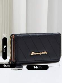 New Korean Style Minimalist Portable Multi-Slot Cute Coin Purse Unisex Three-Fold Short Wallet - Black - View 2