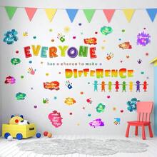 - Calcomanas de pared para nios, coloridas e inspiradoras, guardera, sala de juegos, decoracin de pared, pegatina motivacional positiva marca la diferencia - Marca la diferencia - Ver 3