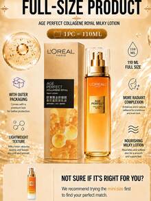 L’Oreal Paris 巴黎萊雅 Age Perfect 金萃膠原蛋白乳液 50/110ml，緊緻保濕、深層補水、奢華鎖水，讓肌膚彈潤緊實，適合日常保濕護理 - COLLAGENE MILKY LOTION - 查看 5
