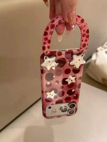 Girl Gradient Polka Dot Phone Charm Compatible With Apple 17 Pro Max Phone Case 17 New 16 Protective Cover 15 Women's 16 Pro Full Coverage Anti-Fall 14 Korean Style 13 - Pink - View 5