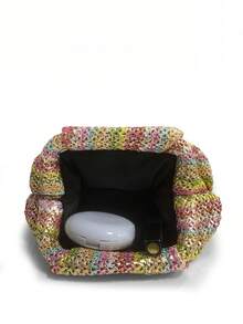 Dedoo This Lady Is Holding A Woven Pleated Clutch Bag, The Pleats Are Light As Clouds, Fashion And Minimalist (Gift Bag Included) - Multicolor - View 6