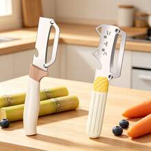 1PC/2PCS Home Peeler, Minimalist Fun Multi-Function Fruit Peeling Knife, Non-Slip Comfortable Grip Kitchen Common Fruit And Vegetable Peeling Tool, Suitable For Processing Potatoes, Apples, Hard Skin And Soft Skin Ingredients, Peeler For Daily Meal Preparation - Multicolor - View 12