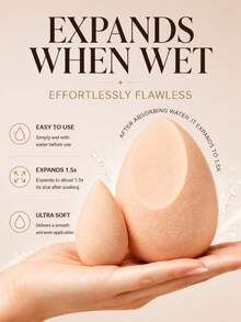 HEXZE Makeup Sponge Beauty Puff Latex-Free Soft Puff For Foundation Concealer Cream Powder Makeup Tool - Beige - View 6