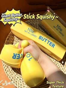 Giant Butter Stick Squishy Toy, Extra Thick And Super Soft, Slow Rebound, Stress Relief Squeeze Toy, Cute And Fun Butter Shape, Suitable For Anxiety Relief And Sensory Play - 彩色 - 查看 6