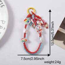1pc Y2K Style Colorful Beads Zinc Alloy Phone Wrist Strap, Mixed Pendant Keychain, School Backpack Charm - Multicolor - View 10