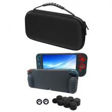 1件 Switch OLED 遊戲保護殼 + 10件搖桿帽 + 1件收納袋套組，防摔防塵防刮矽膠遊戲配件，人體工學握感適合舒適長時使用並增強遊戲控制，實用遊戲配件 - 保護套+搖桿帽+收納包 套裝 - 查看 11