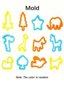 24/12PCS Colorful Clay Tool Set, Educational Clay Model, Includes Plastic Animal Cutouts, Molds And Accessories, Clay Embossing Set, Animal/Shape/Geometric Patterns, Punching Tools, DIY Clay/Playdough Molds, Colorful Embossing Multi-Shape Handmade Molds, Back To School - Sets - View 9