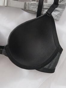 3pcs/Set Women's Comfortable Multicolor Casual Non-Wired Front Closure Soft Cup Cotton Solid Color Bra With Adjustable Shoulder Straps - Multicolor - View 6