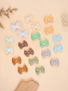 40pcs Baby Hair Clips, Mini Snap Clips, Pastel Color, Bow Decor, Suitable For Baby Girls, Non-Slip Barrettes, Especially Suitable For Newborns With Fine Soft Hair, Holiday Party Baby Hair Accessories - Multicolor - View 9