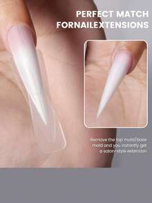 240 pièces Pointes d'ongles sandwich double face originales, forme longue, 15 tailles, moules d'ongles double face, convient pour le gel de construction, extension rapide des ongles, moules d'ongles en gel polymère, outils de salon de manucure - Multicolore - Voir 5