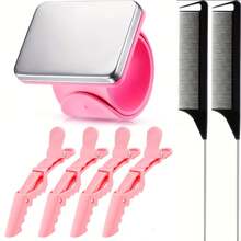 Set de 7 piese pentru tăiatul părului, cu pieptene, cleme pentru păr și brățară magnetică, potrivit pentru uz casnic și salon de cofetă, set de instrumente pentru coafat - Set de coafare - Vizualizare 3