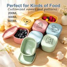Sealed Fresh-Keeping Lunch Box, Lightweight Fruit Box, Microwave- Silicone Bowl, 200ml/300ml/600ml, Personalized Custom Name And Pattern - Multicolor - View 1