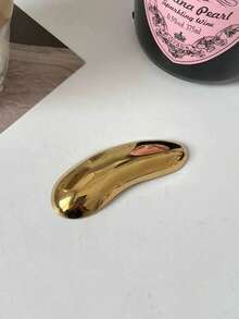 1件女款極簡亮面金屬胸針，高端時尚飾品，適用於裝飾洋裝與大衣 - 彩色 - 查看 3