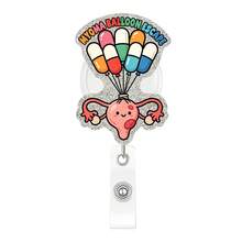 1pc Gynecological And Health Day, Easy-Open Snap Nurse ID Card Extender Clip, Cartoon Name Tag Clip, Badge Scroll ID Card Holder Clip, Suitable For Nurses, Doctors, Teachers, Halloween, As A Gift, Badge Accessory. - Multicolor - View 9