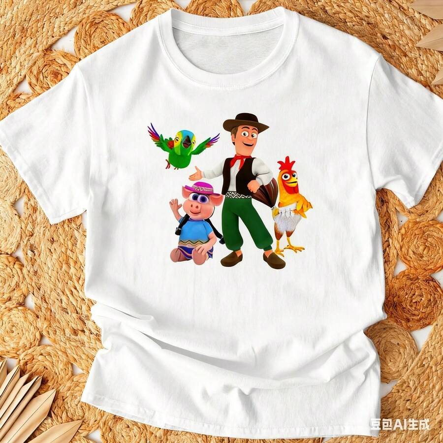 [Women Disney Summer Tops]La Granja De Zenon Let'S Sign In The Farm Birthday T-Shirt - White - View 1