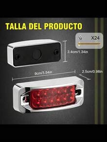 8pc Plafon Lateral Rectangular Pestaña Estrobo Focos 12-24v - rojo - Ver 5