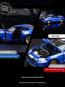 1:42 Ford Mustang GT 2018 車模，紅黃藍塗裝改裝版合金模型玩具，仿真賽車展示收藏禮品 - 彩色 - 查看 11