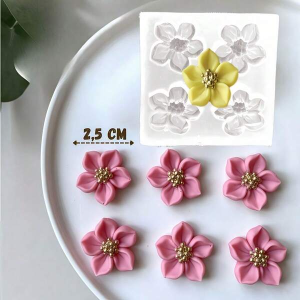 1個 3D花朵矽膠模具 | 葉子與花朵製作，易脫模，手工塑形工具，樹脂、蠟燭、石膏、黏土專案，DIY珠寶製作 | 裝飾模具
