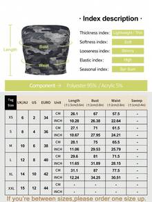 Top de tirantes finos con camuflaje y pedrería para mujer ARA CHIC, bustier corto sin mangas, camisola estilo callejero Y2K de verano - Verde militar - Ver 5
