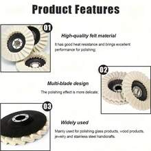 3pcs 4.5 Inch Felt Polishing Pads - 115mm, Suitable For Metal, Wood And Stone, Durable And Efficient, For Grinding Rusty Metal And Marble Countertops | Elastic Board | Durable Felt Polishing Pads - 4.5 Inches / 11.5 cm - View 5